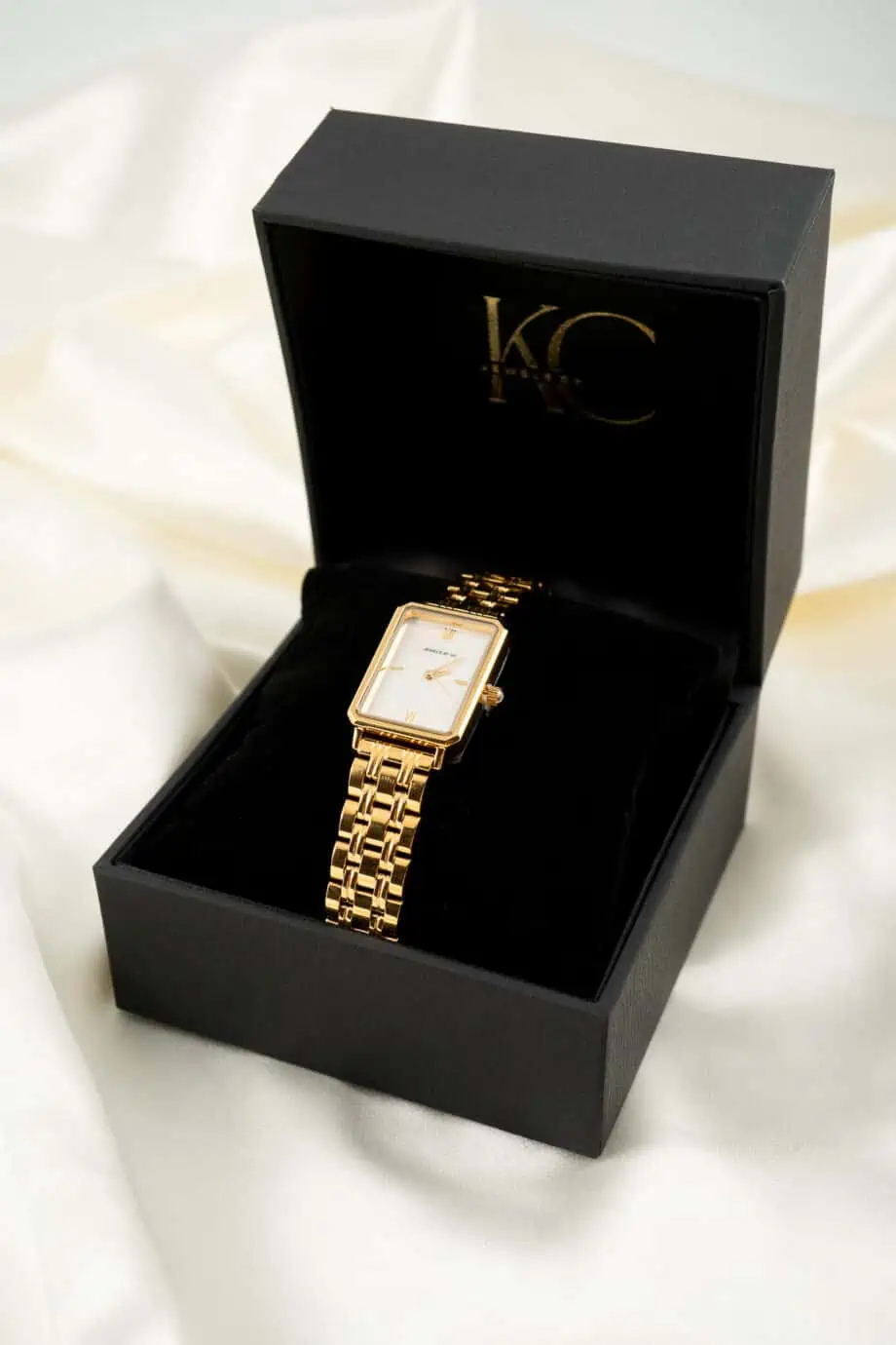 Vierkant Horloge Dames Goud Met Gouden Wijzerplaat Venice Jewels By Kc