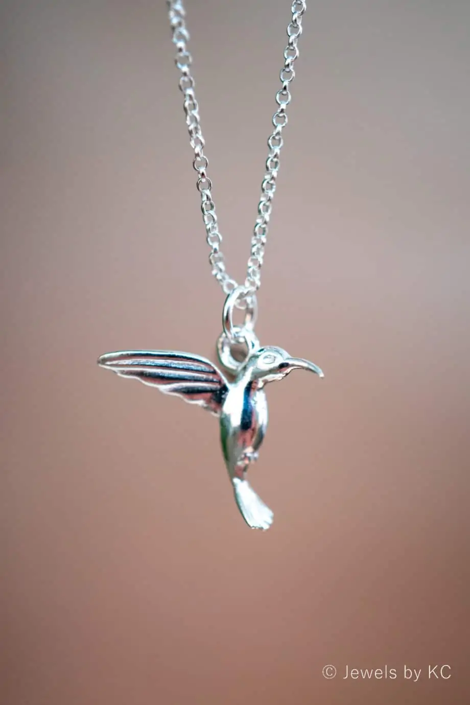 Zilveren ketting met hanger 'Hummingbird' Kolibrie vogel van Sterling Zilver