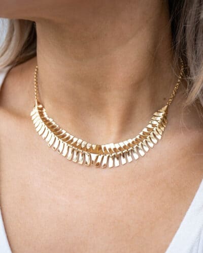 Gouden ketting Fishbone grote ketting statement piece Gold filled 18 Karaats Goud