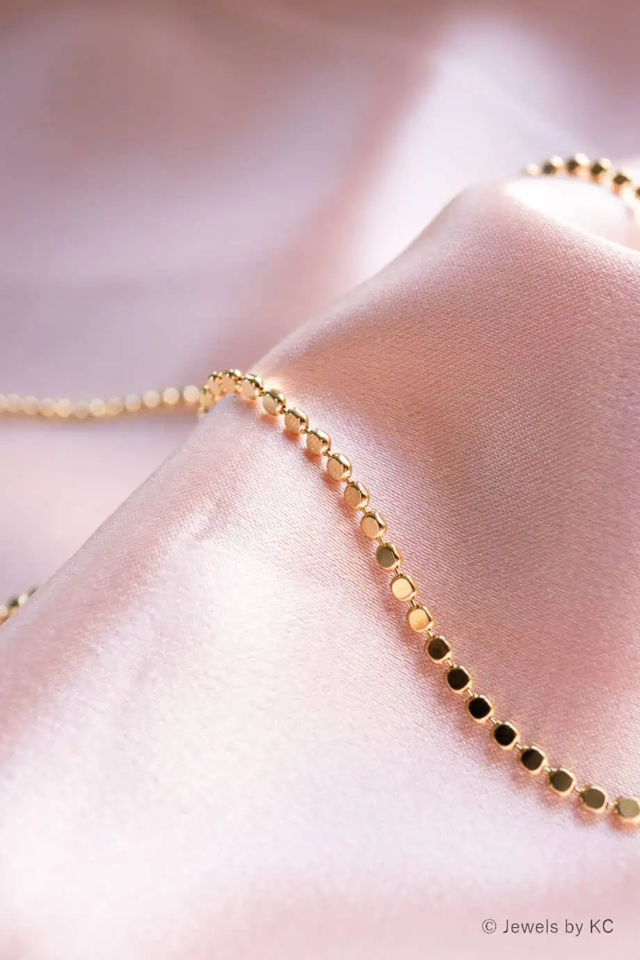 Gouden ketting flat beads van 18K Gold filled Goud kettinkje