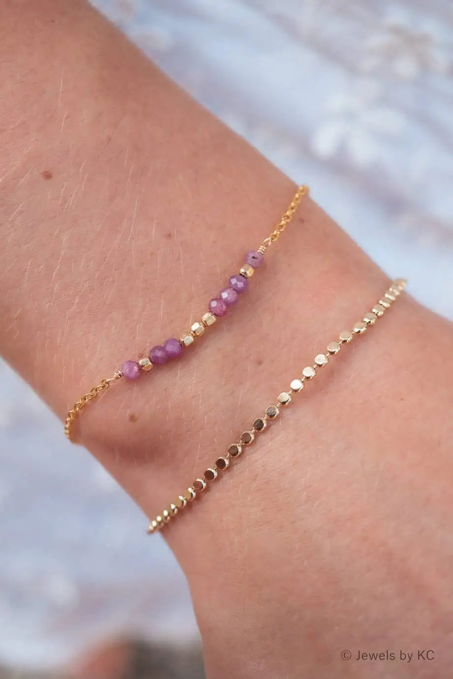 Gouden armband flat beads platte balletjes bolletjes armbandje van Gold filled Goud