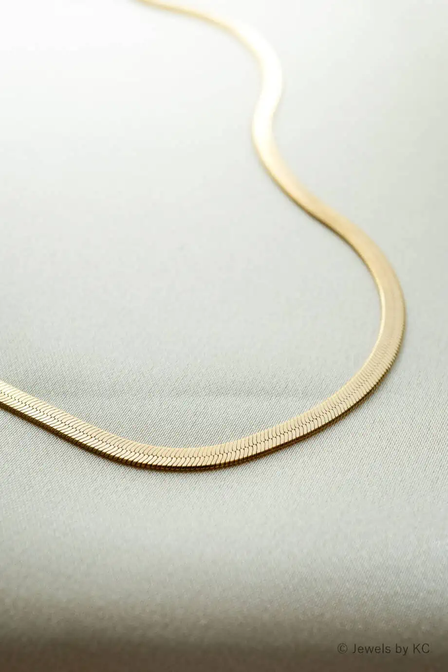 Gouden platte ketting Snake chain kettinkje van Gold filled Goud