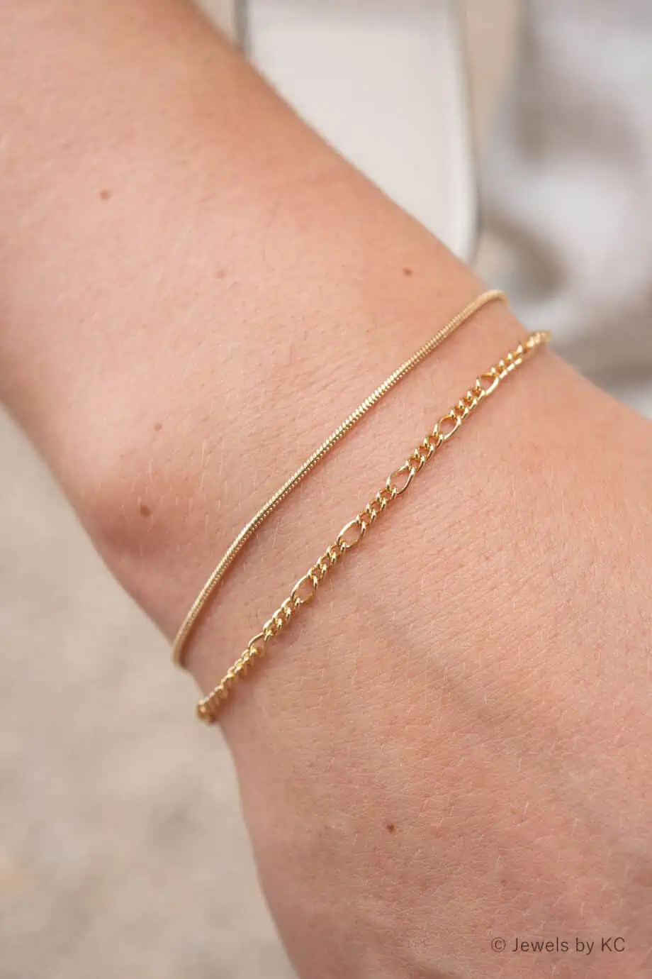 Gouden armband round snake chain Gold filled 18K Goud