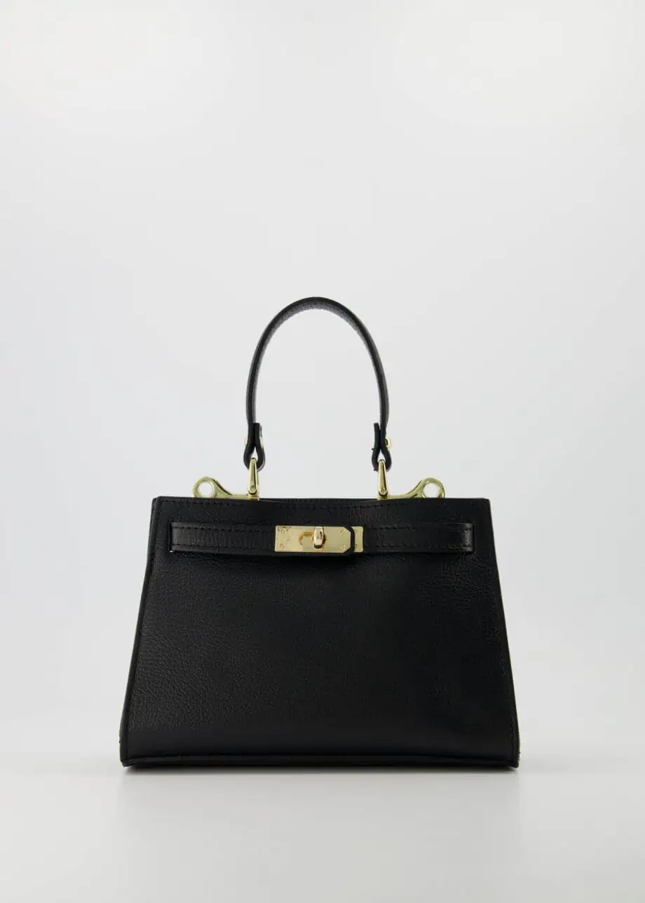 Leren dames handtas zwarte designer tas Hermes Birkin dupe look-a-like ecru crossbody tasje mini Kylie