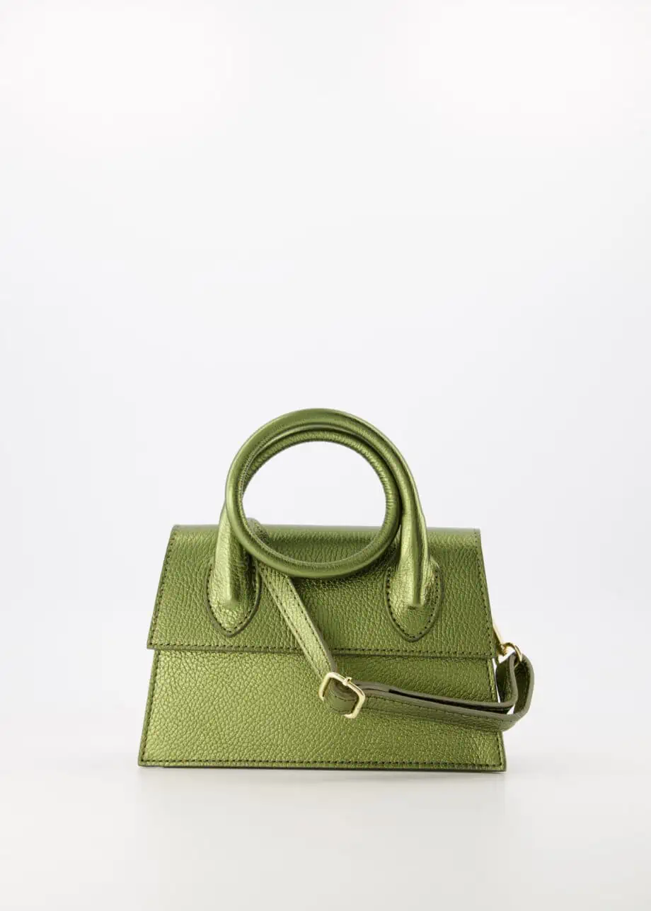 Metallic groene dames handtas leren designer tas Jacquemus Le Chiquito Noeud dupe look-a-like groen Melis replica leer