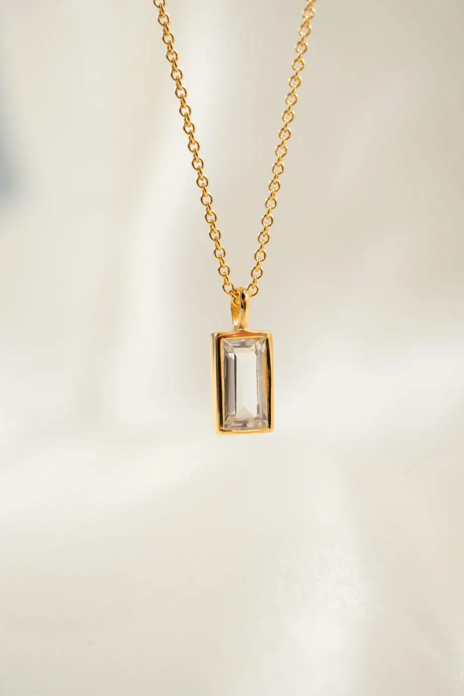 Gouden geboortesteen ketting april heldere Kristal edelsteen ketting geboorte cadeau van Gold filled goud