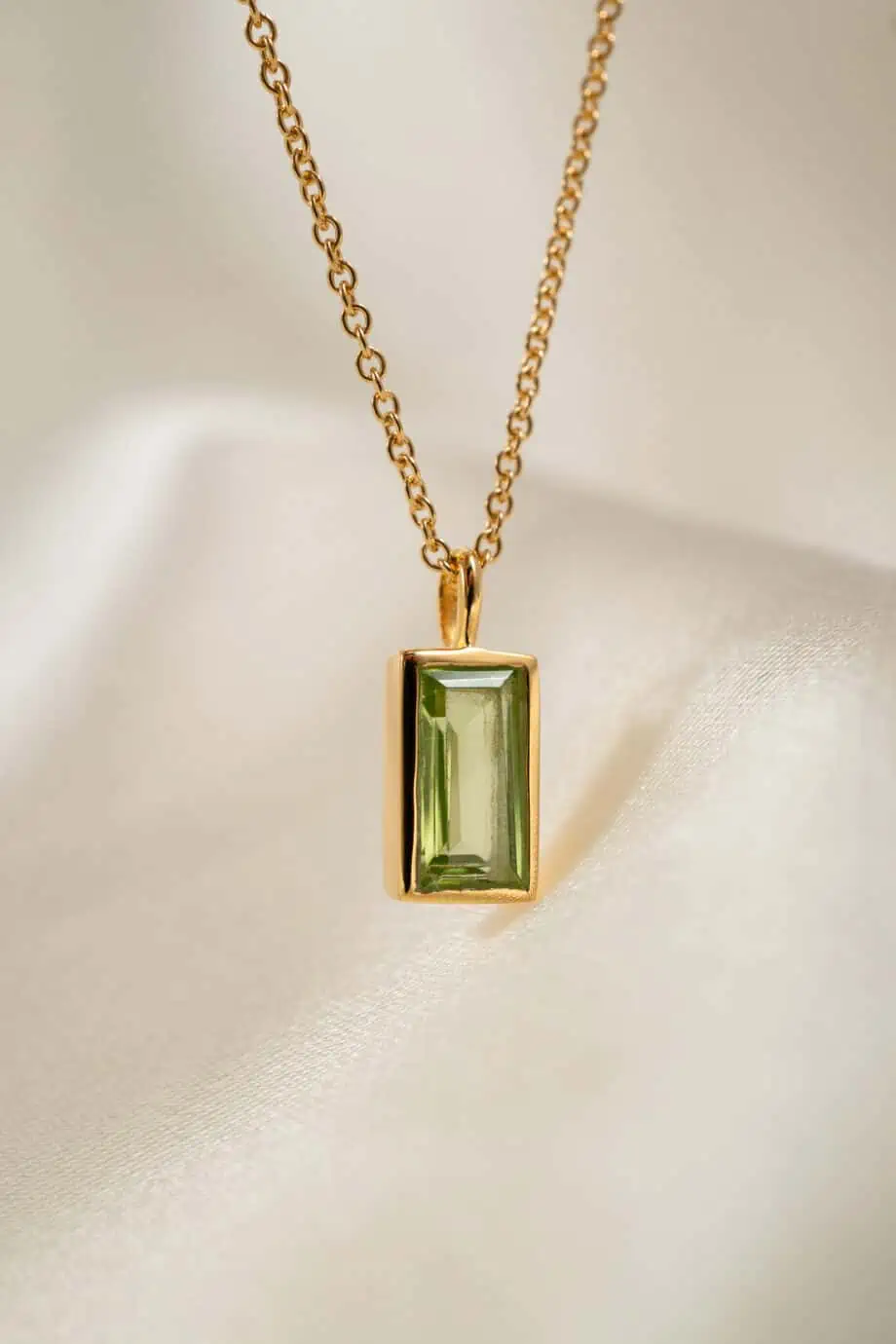 Gouden geboortesteen ketting augustus groene peridoot edelsteen ketting geboorte cadeau van Gold filled goud