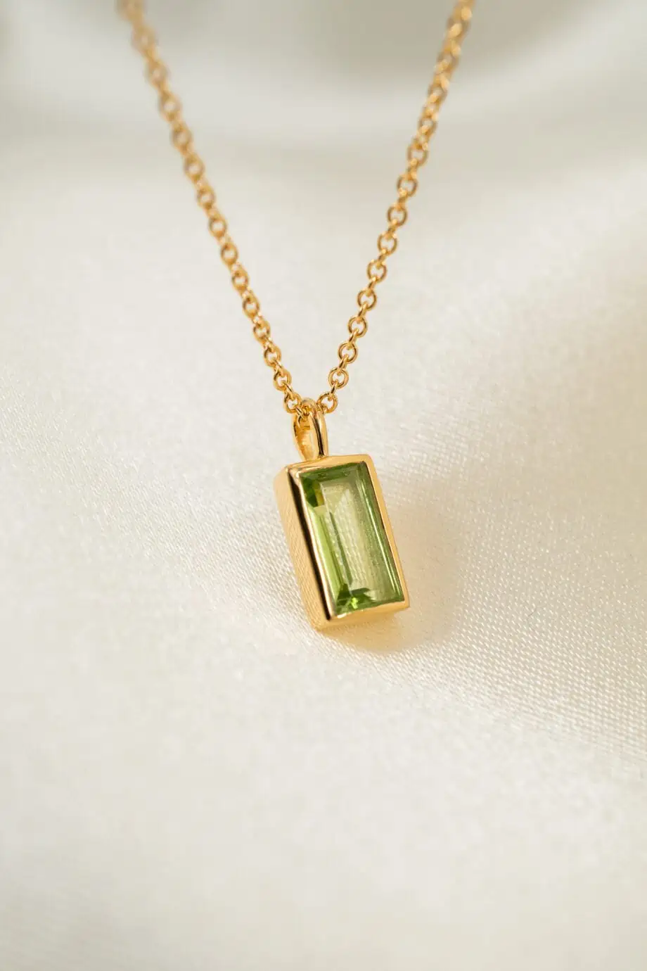 Gouden geboortesteen ketting augustus groene peridoot edelsteen ketting geboorte cadeau van Gold filled goud