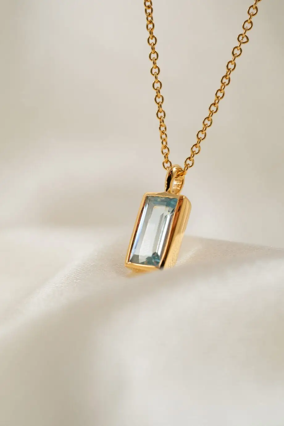 Gouden geboortesteen ketting december blauwe topaas topaz edelsteen ketting geboorte cadeau van Gold filled goud