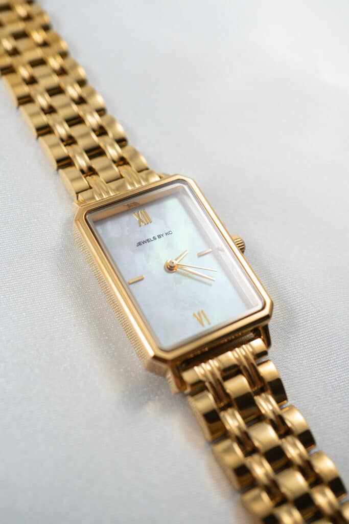 Vierkant horloge goud hot sale