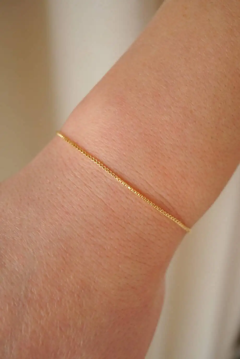 Gouden dunne armband box chain dun armbandje van Gold filled Goud