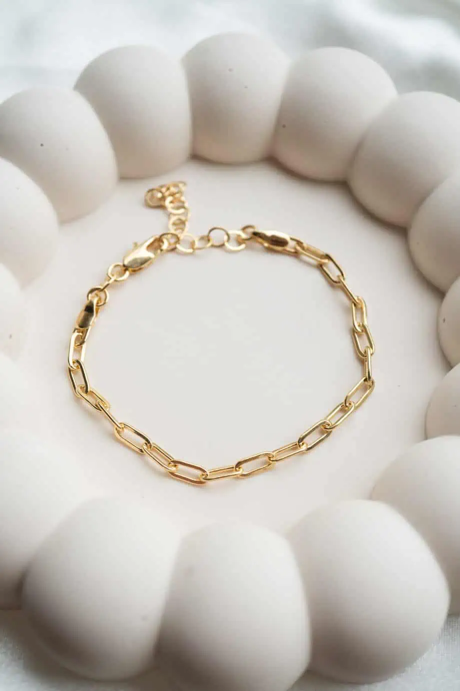 Gouden schakel armband paperclip longbox chain armbandje van Gold filled Goud