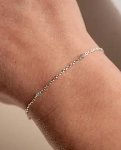 Zilveren armbandje met aventurijn edelsteentjes edelsteen armband van Sterling zilver