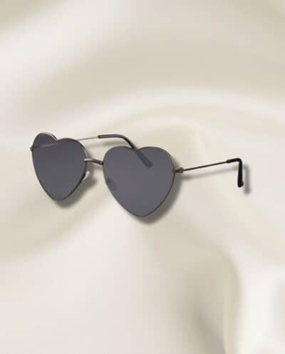 Zwarte hartjes zonnebril dames zonnebril hart glazen bruiloft trend van metaal heart sunglasses black