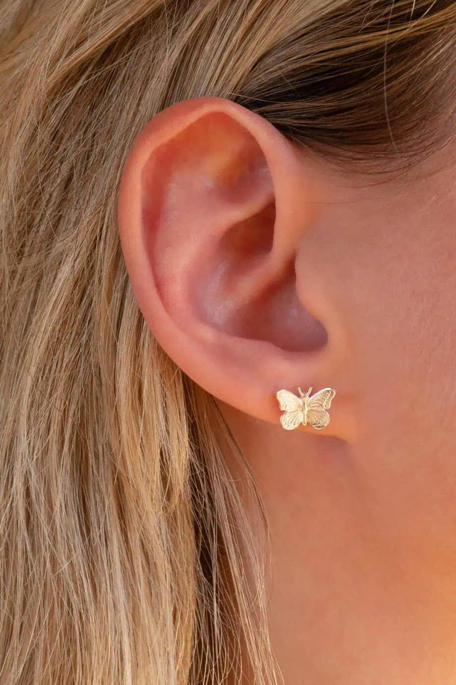 Zilveren vlinder oorbellen oorknopjes met vlindertjes van sterling zilver butterfly earrings