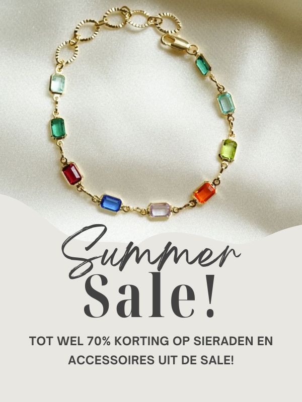 Edelsteen sieraden summer sale zomerkorting edelsteen armband korting gouden armband met gekleurde steentjes -1