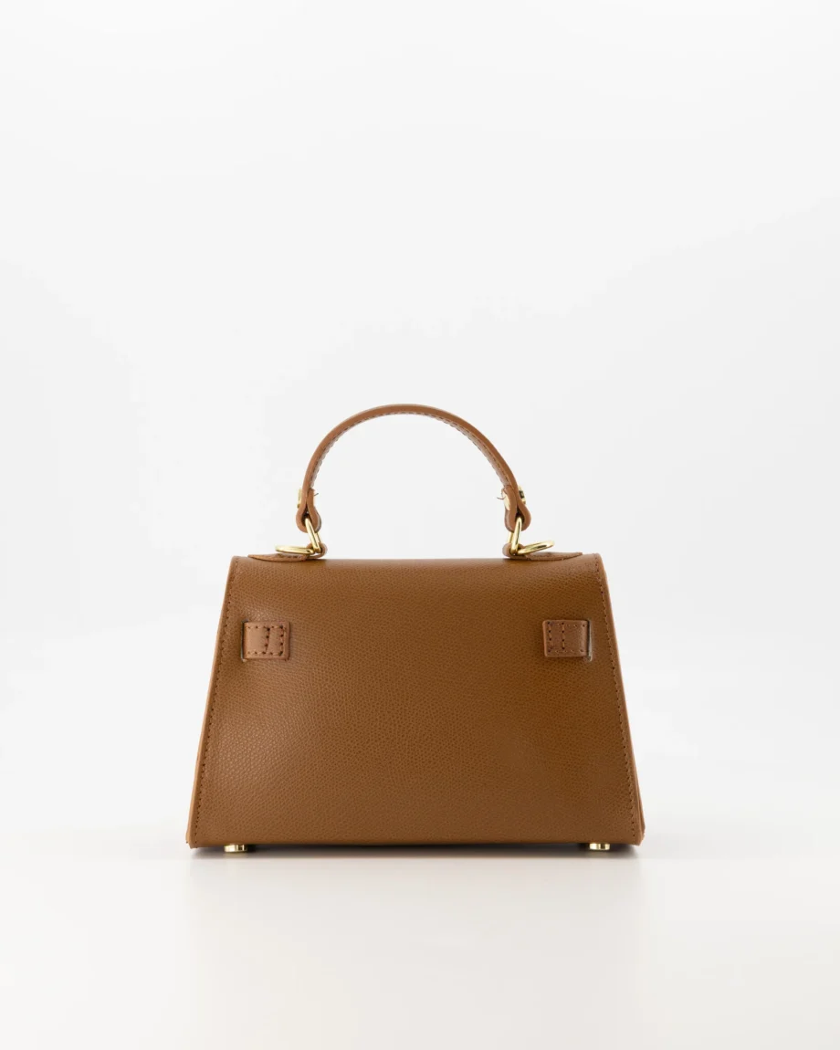 Leren dames handtas Bruin Hermes Kelly mini II 20 inspired dupe tasje van leer Grace schoudertasje donkerbruine kleur