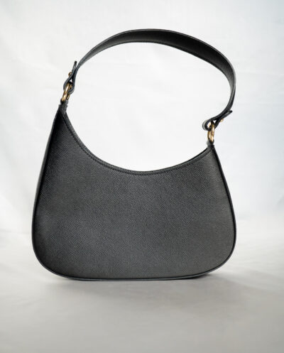 Zwarte crescent moon tas schoudertasje dames van italiaans leer designer dupe zwart tasje handtas the row look-alike -5