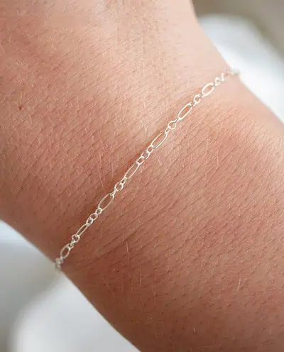 Zilveren armbandje van kleine ovale en ronde schakels, van Sterlingzilver