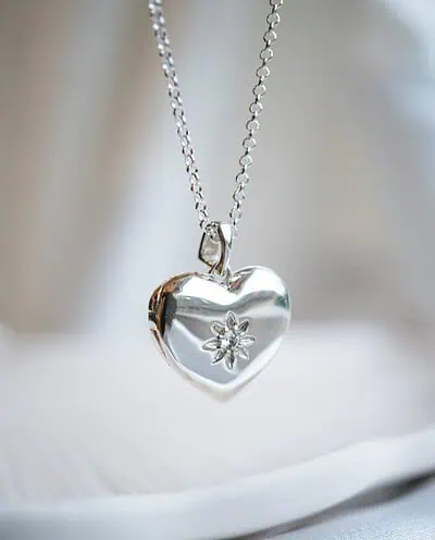 Zilveren ketting met Hartje Medaillon Hanger - Foto Locket met Gravure